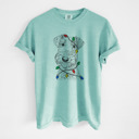 Large Chalky Mint - Airedale Terrier Christmas Lights Dog Breed Comfort Colors T-shirts - 40+ Dog Breeds