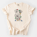 XXL Ivory - Airedale Terrier Christmas Lights Dog Breed Comfort Colors T-shirts - 40+ Dog Breeds