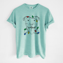 XL Chalky Mint - Pitbull Christmas Lights Dog Breed Comfort Colors T-shirts - 40+ Dog Breeds