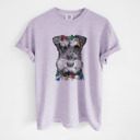 Small Orchid - Mini Schnauzer Christmas Lights Dog Breed Comfort Colors T-shirts - 40+ Dog Breeds