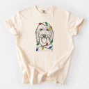 XL Ivory - Goldendoodle Christmas Lights Dog Breed Comfort Colors T-shirts - 40+ Dog Breeds