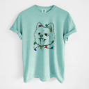 XXL Chalky Mint - Pomeranian Christmas Lights Dog Breed Comfort Colors T-shirts - 40+ Dog Breeds