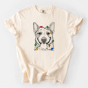 XL Ivory - Australian Cattle Dog Christmas Lights Dog Breed Comfort Colors T-shirts - 40+ Dog Breeds
