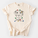 XXL Ivory - Labrador Retriever 1 Christmas Lights Dog Breed Comfort Colors T-shirts - 40+ Dog Breeds
