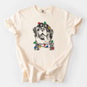 XL Ivory - Bernese Mountain Dog Christmas Lights Dog Breed Comfort Colors T-shirts - 40+ Dog Breeds