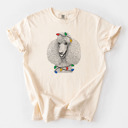 Large Ivory - Poodle Christmas Lights Dog Breed Comfort Colors T-shirts - 40+ Dog Breeds
