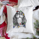 Cavalier King Charles Christmas Lights Dog Breed Throw Pillow Cover - 40+ Dog Breeds