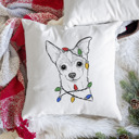Chihuahua Christmas Lights Dog Breed Throw Pillow Cover - 40+ Dog Breeds