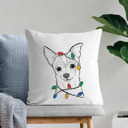 Chihuahua Christmas Lights Dog Breed Throw Pillow Cover - 40+ Dog Breeds