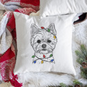 Yorkie Christmas Lights Dog Breed Throw Pillow Cover - 40+ Dog Breeds