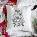Cockapoo Christmas Lights Dog Breed Throw Pillow Cover - 40+ Dog Breeds