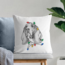 Basset Hound Christmas Lights Dog Breed Throw Pillow Cover - 40+ Dog Breeds