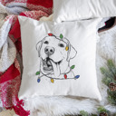Labrador Retriever 2 Christmas Lights Dog Breed Throw Pillow Cover - 40+ Dog Breeds