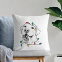 Labrador Retriever 2 Christmas Lights Dog Breed Throw Pillow Cover - 40+ Dog Breeds