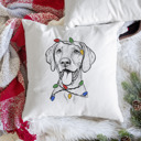 Vizsla Christmas Lights Dog Breed Throw Pillow Cover - 40+ Dog Breeds
