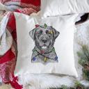 Black Lab Christmas Lights Dog Breed Throw Pillow Cover - 40+ Dog Breeds