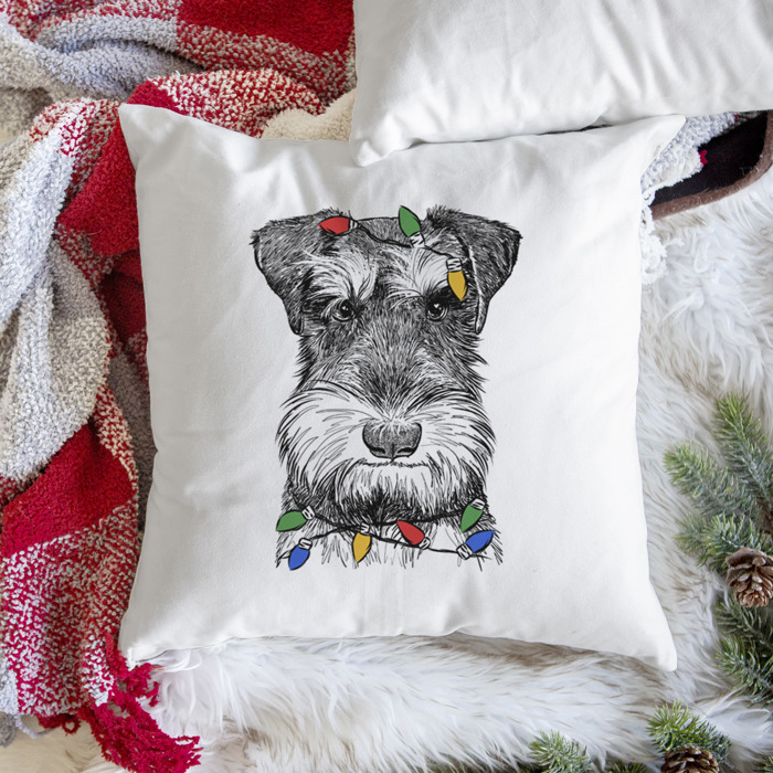 Christmas Lights Dog Breed Throw Pillow Cover - 40+ Dog Breeds
