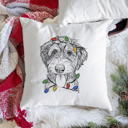 Aussiedoodle Christmas Lights Dog Breed Throw Pillow Cover - 40+ Dog Breeds