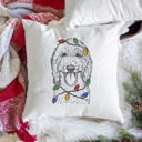 Goldendoodle Christmas Lights Dog Breed Throw Pillow Cover - 40+ Dog Breeds