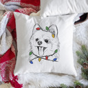 Pomeranian Christmas Lights Dog Breed Throw Pillow Cover - 40+ Dog Breeds