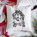 Bernese Mountain Dog Christmas Lights Dog Breed Throw Pillow Cover - 40+ Dog Breeds
