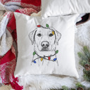 Yellow Lab Christmas Lights Dog Breed Throw Pillow Cover - 40+ Dog Breeds