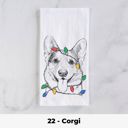 22 - Corgi Dog Christmas Lights Tea Towel - 25+ Breeds