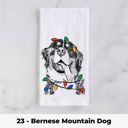 23 - Bernese Mountain Dog Dog Christmas Lights Tea Towel - 25+ Breeds