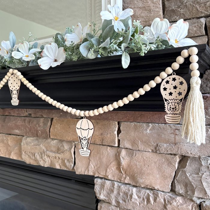Baby Animals Wood Bead Garland with Interchangeable Charms