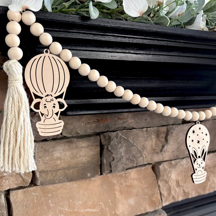 Baby Animals Wood Bead Garland with Interchangeable Charms