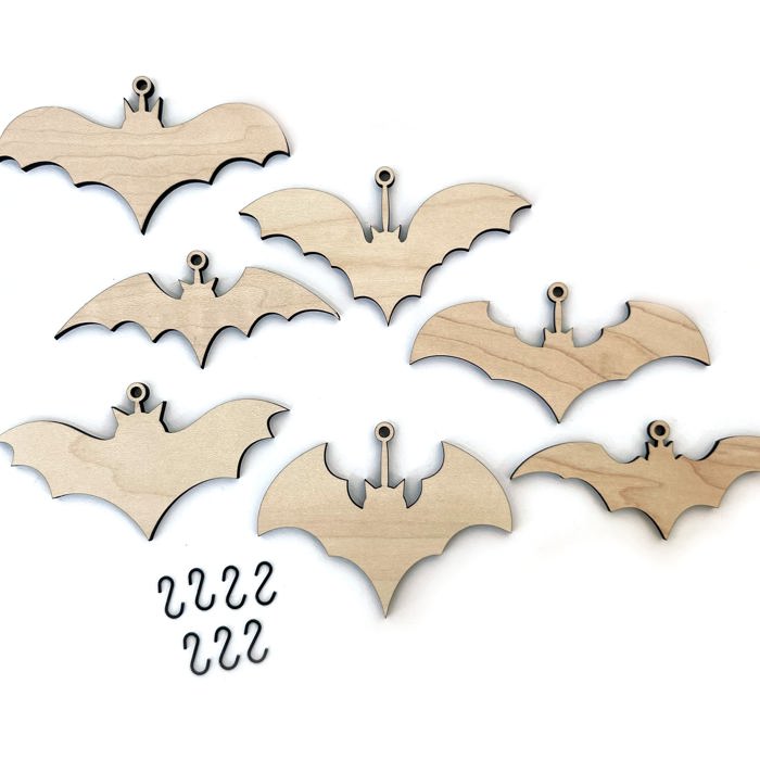 Bat Wood Bead Garland with Interchangeable Seasonal Charms