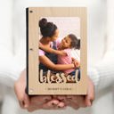  Personalized "Blessed" Wood Journal with Photo Sleeve