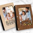  Personalized Wood Recipe Book with Photo Sleeve, Banner Design