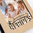  Personalized Wood Recipe Book with Photo Sleeve, Banner Design