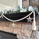  Barn Star Wood Bead Garland with Interchangeable Seasonal Charms