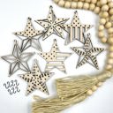  Barn Star Wood Bead Garland with Interchangeable Seasonal Charms