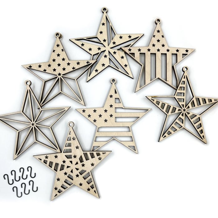 Barn Star Wood Bead Garland with Interchangeable Seasonal Charms