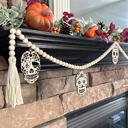  Candy Skull Wood Bead Garland with Interchangeable Seasonal Charms