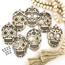  Candy Skull Wood Bead Garland with Interchangeable Seasonal Charms