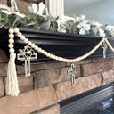  Cross Wood Bead Garland with Interchangeable Seasonal Charms