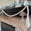 Cross Wood Bead Garland with Interchangeable Seasonal Charms