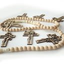  Cross Wood Bead Garland with Interchangeable Seasonal Charms