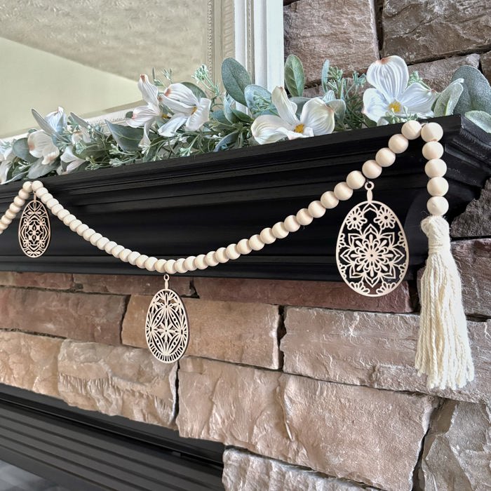 Easter Egg Wood Bead Garland with Interchangeable Seasonal Charms
