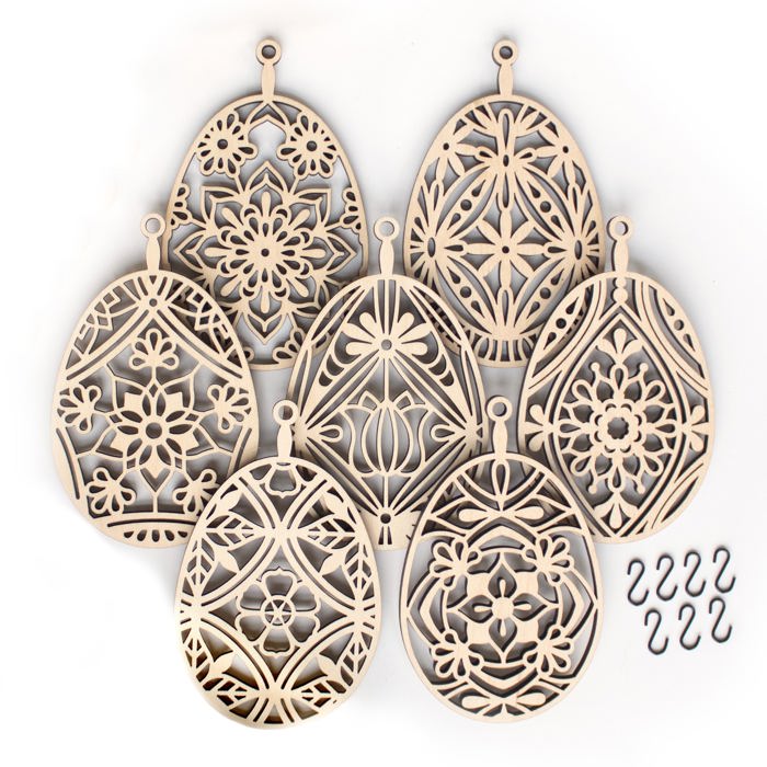 Easter Egg Wood Bead Garland with Interchangeable Seasonal Charms
