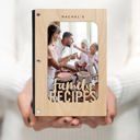  "Family Recipes" Personalized Wood Recipe Book with Photo Sleeve