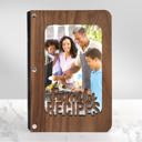  "Family Recipes" Personalized Wood Recipe Book with Photo Sleeve