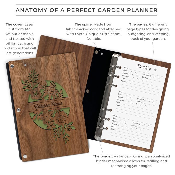 Personalized Garden Planning Wood Journal