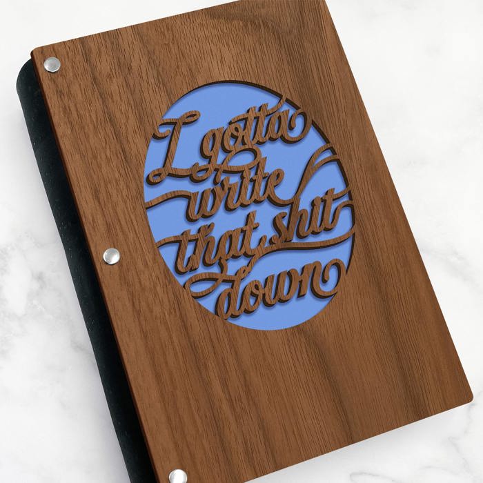 Personalized Wood Journal - "I Gotta Write that Sh*t Down"