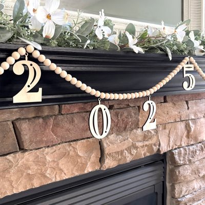 Graduation Wood Bead Garland with Interchangeable Seasonal Charms