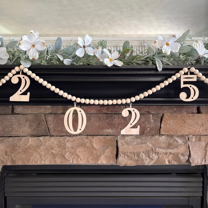 Graduation Wood Bead Garland with Interchangeable Seasonal Charms